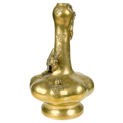 Lot 19 - A Chinese polished bronze vase, Qing Dynasty.