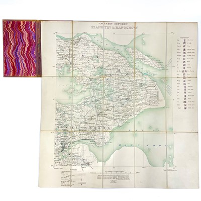 Lot 27 - An Early 20th century folding map. 'Country between Kiangyin & Hangchow'.
