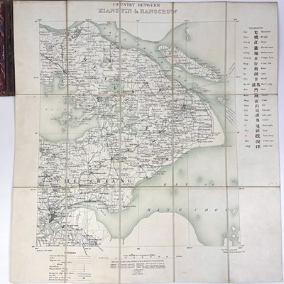Lot 27 - An Early 20th century folding map. 'Country between Kiangyin & Hangchow'.