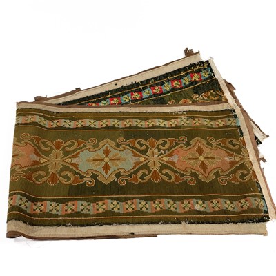 Lot 1608 - A late 19th century Aubusson style tapestry table runner or stool cover.