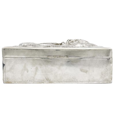 Lot 2 - A Chinese sterling silver cigar box, circa 1900.