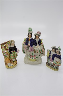 Lot 1401 - Two 19th century Staffordshire figure groups...