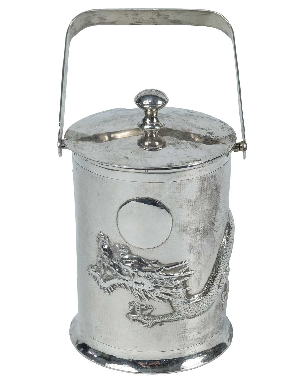 Lot 9 - A Chinese silver preserve jar, stamped 'Tuck Chang', Shanghai 1870-1920.
