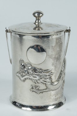 Lot 9 - A Chinese silver preserve jar, stamped 'Tuck Chang', Shanghai 1870-1920.