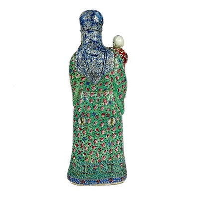 Lot 16 - Three Chinese famille rose porcelain figures of The Immortals, 20th century.