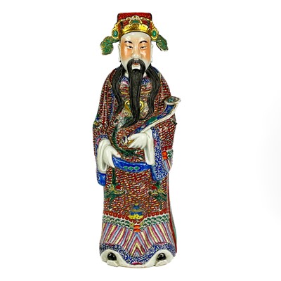 Lot 16 - Three Chinese famille rose porcelain figures of The Immortals, 20th century.