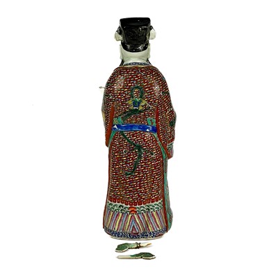 Lot 16 - Three Chinese famille rose porcelain figures of The Immortals, 20th century.