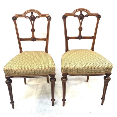 Lot 3292 - A set of six Victorian mahogany dining chairs.