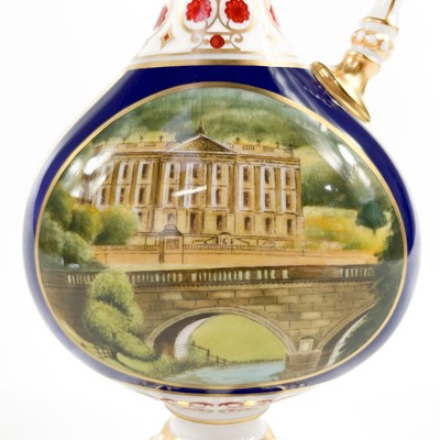 Lot 810 - A Royal Crown Derby porcelain Chatsworth vase.