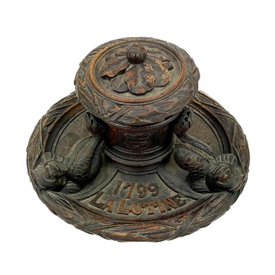 Lot 453 - La Lutine An oak inkwell or Standish made from timber recovered from the wreck.