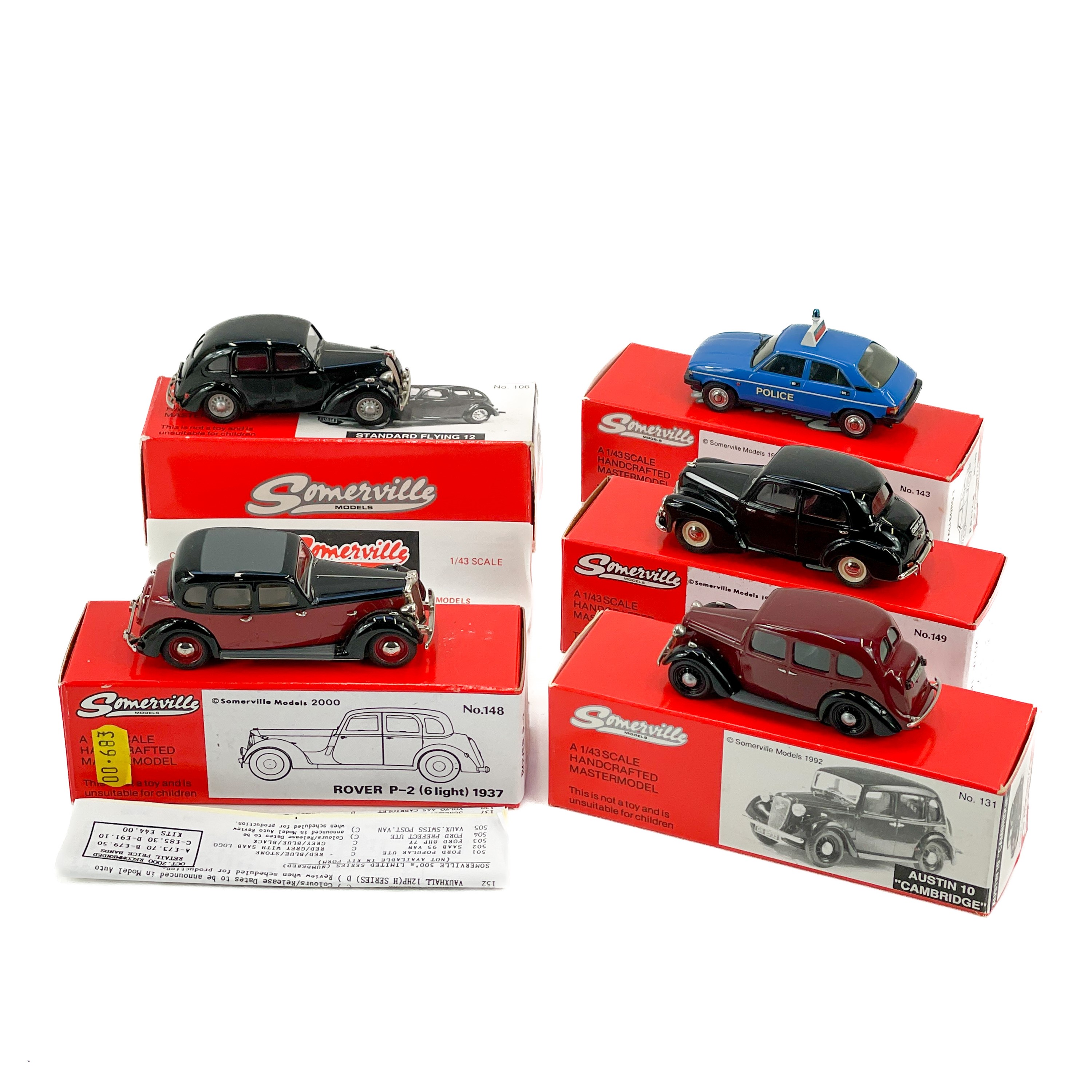 Lot 766 - Somerville Models (1:43 Scale) Saloon Cars