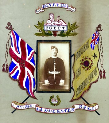 Lot 35 - 2nd Bn Gloucester Regiment photograph of a young recruit.