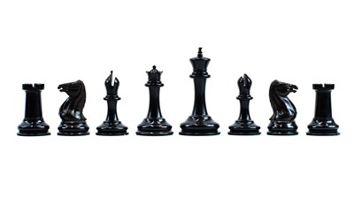 Lot 5 - A Jacques Staunton pattern boxwood and ebony chess set.