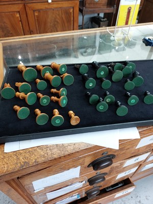 Lot 5 - A Jacques Staunton pattern boxwood and ebony chess set.