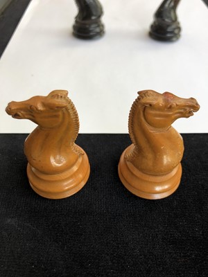 Lot 5 - A Jacques Staunton pattern boxwood and ebony chess set.