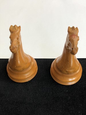 Lot 5 - A Jacques Staunton pattern boxwood and ebony chess set.
