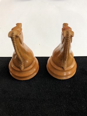 Lot 5 - A Jacques Staunton pattern boxwood and ebony chess set.