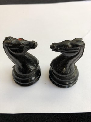 Lot 5 - A Jacques Staunton pattern boxwood and ebony chess set.