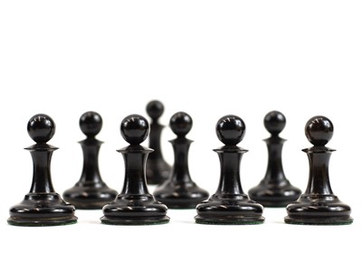Lot 5 - A Jacques Staunton pattern boxwood and ebony chess set.
