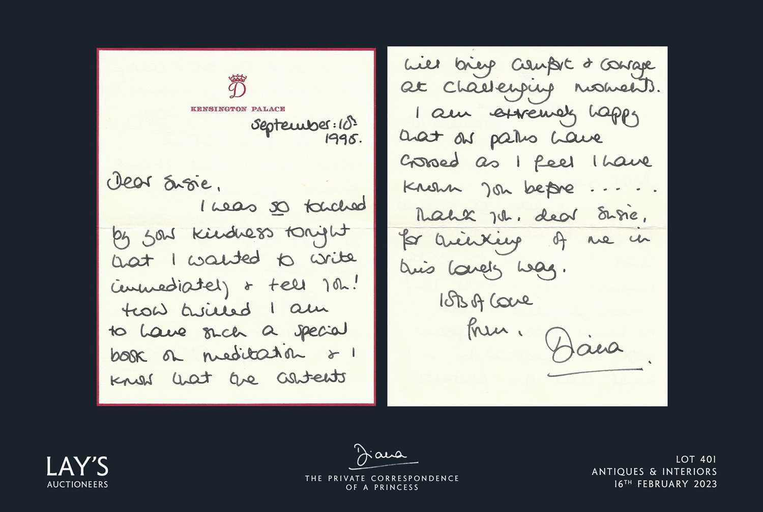 Lot 401 - Diana - The Private Correspondence of a Princess