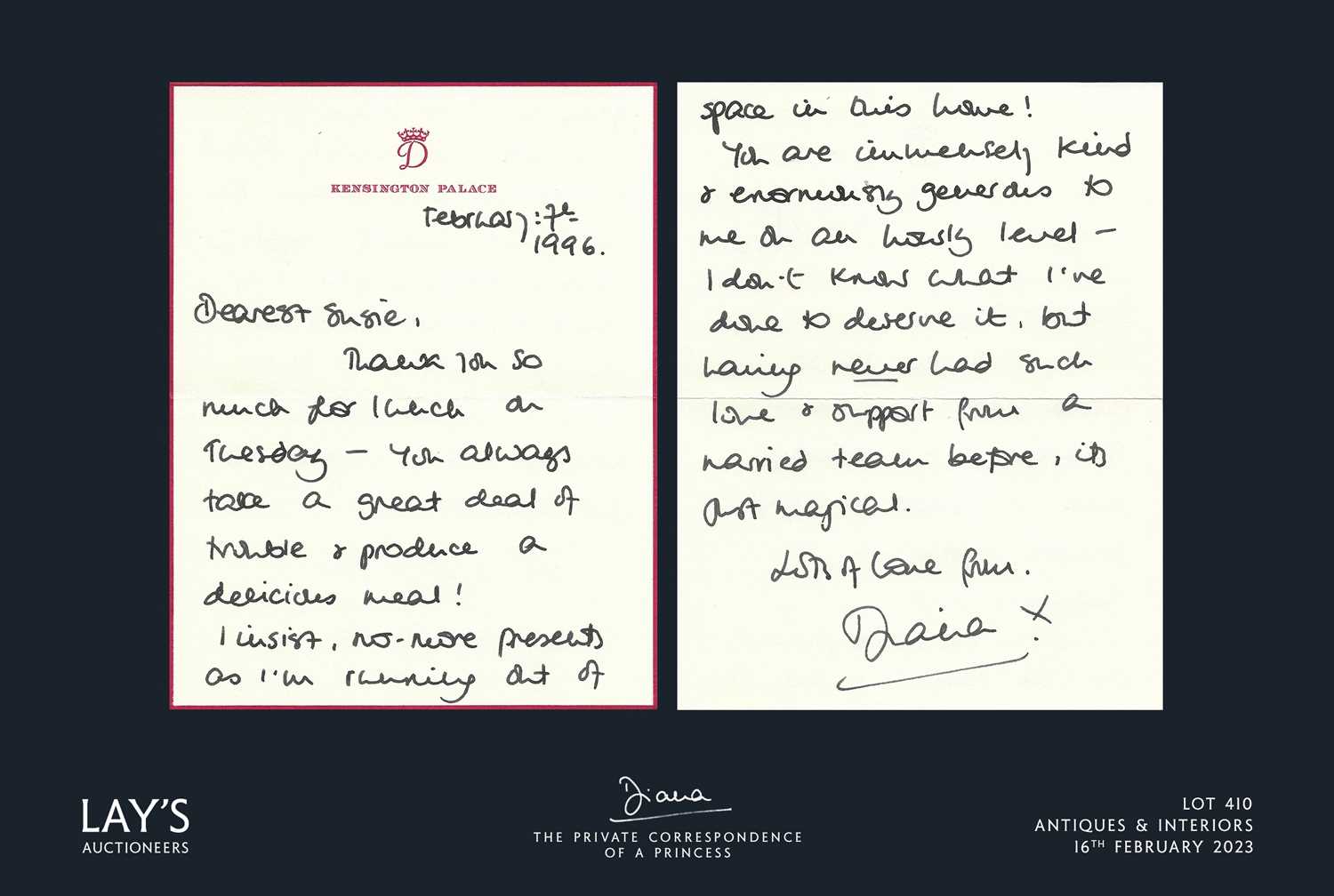Lot 410 - Diana - The Private Correspondence of a Princess