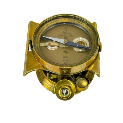 Lot 69 - A WW1 era brass artillery compass by C P Goerz Berlin.