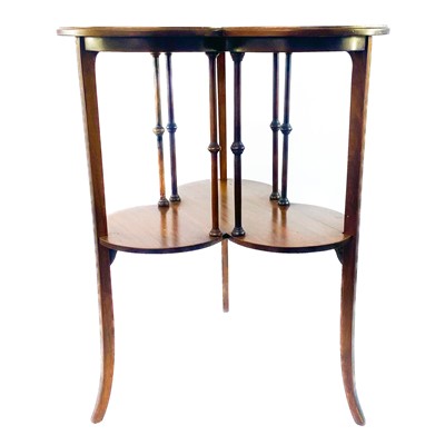 Lot 1892 - An Edwardian mahogany trefoil shaped two tier occasional table.