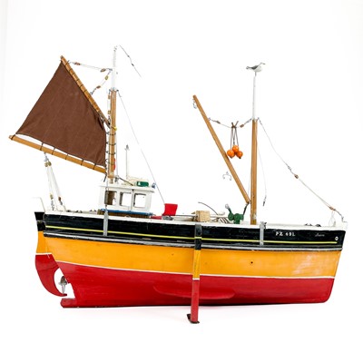 Lot 467 - A model of a Newlyn two mast lugger PZ 491 Modinas.
