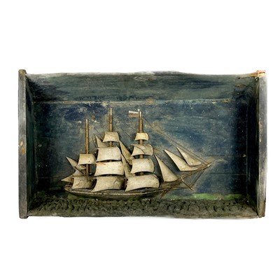 Lot 483 - A folk art ship diorama.