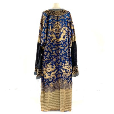 Lot 42 - A Chinese embroidered dragon robe, late 19th century.