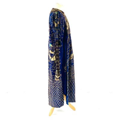 Lot 44 - A Chinese gold metal thread embroidered dragon robe, early 20th century.