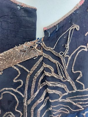 Lot 44 - A Chinese gold metal thread embroidered dragon robe, early 20th century.