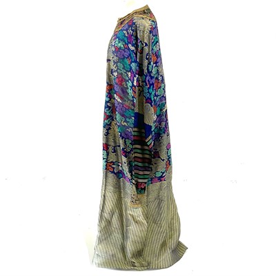 Lot 47 - A Chinese silk embroidered dragon robe, early 20th century.