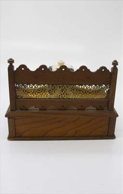Lot 352 - An Edwardian oak smoker's stand, with pipe...