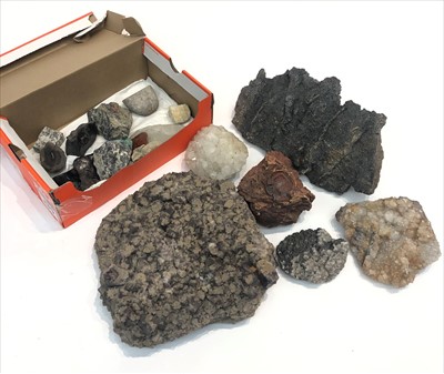 Lot 485 - A collection of geology specimens including a...