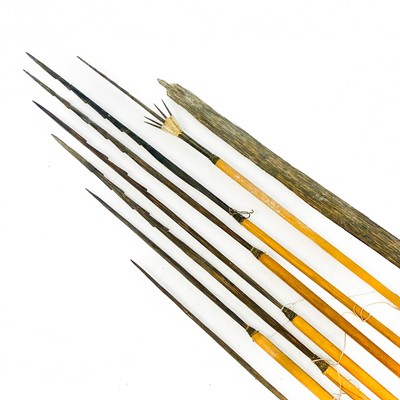 Lot 198 - Seven South American hunting and fish spears.