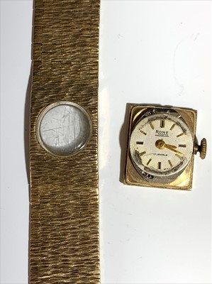 Lot 2509 - A ladies 9ct gold wrist watch by Rone with...
