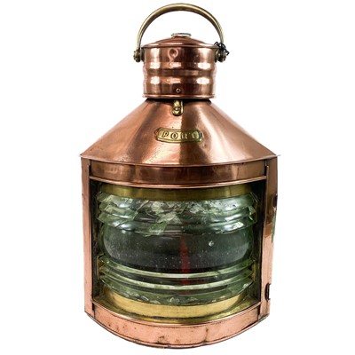 Lot 442 - An early 20th century copper and brass port lantern