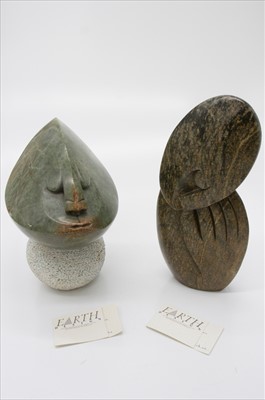 Lot 269 - A Zimbabwean shona style carved soapstone...