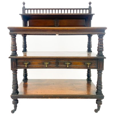 Lot 1818 - A late Victorian oak buffet by James Shoolbred & Co.