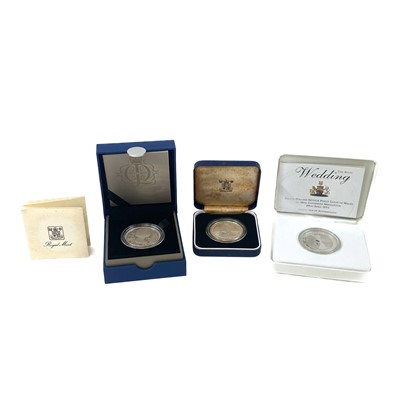 Lot 172 - Great Britain/Gibraltar Silver Proof Royal Mint Crown/£5 coins (Total 3 coins).
