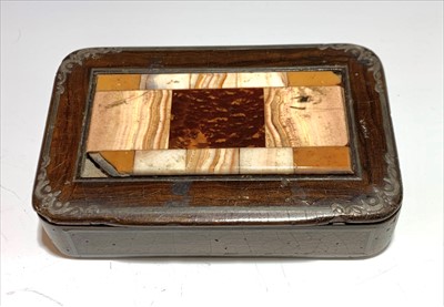 Lot 2535 - A papier mache lacquered French snuff box, mid...