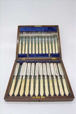 Lot 2304 - A set of twelve Victorian dessert knives and...