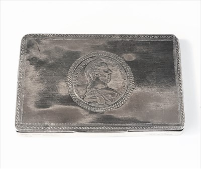 Lot 2035 - A rectangular silver box, the lid with...