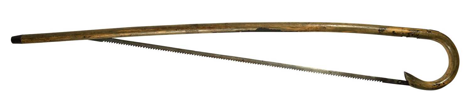 Lot 6 - A gentleman gardener’s walking stick bow saw