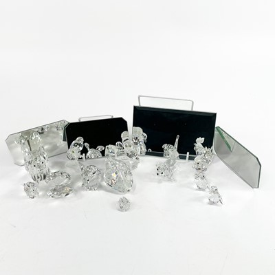 Lot 927 - A collection of miniature Swarovski Silver Crystal animals.