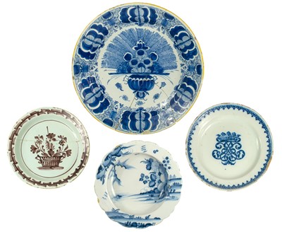 Lot 43 - Four pieces of tin-glazed earthenware