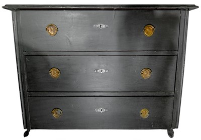 Lot 24 - A Continental 19th century pine three drawer commode