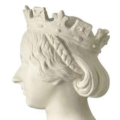 Lot 26 - After John Gibson 1791 - 1866, a plaster portrait bust of the young Queen Victoria