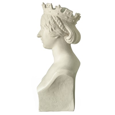 Lot 26 - After John Gibson 1791 - 1866, a plaster portrait bust of the young Queen Victoria